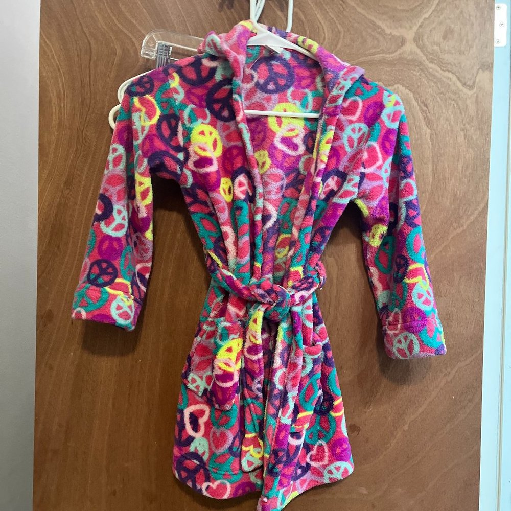 Girl's size 6 Peace Terry Cloth Robe